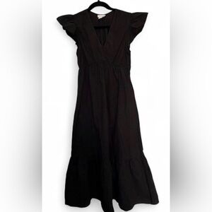 Cynthia Rowley Flutter-Sleeve V-Neck Maxi Dress